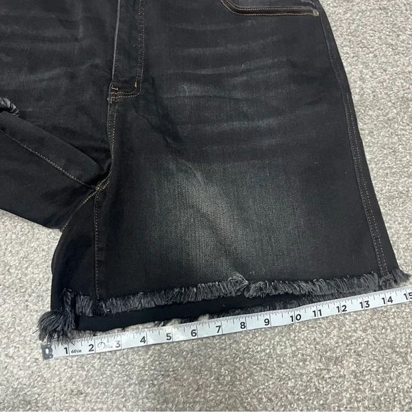 Judy Blue Shorts 4XL Black High Waist Tummy Control Denim Cut Off JB150236 NEW - Picture 3 of 8